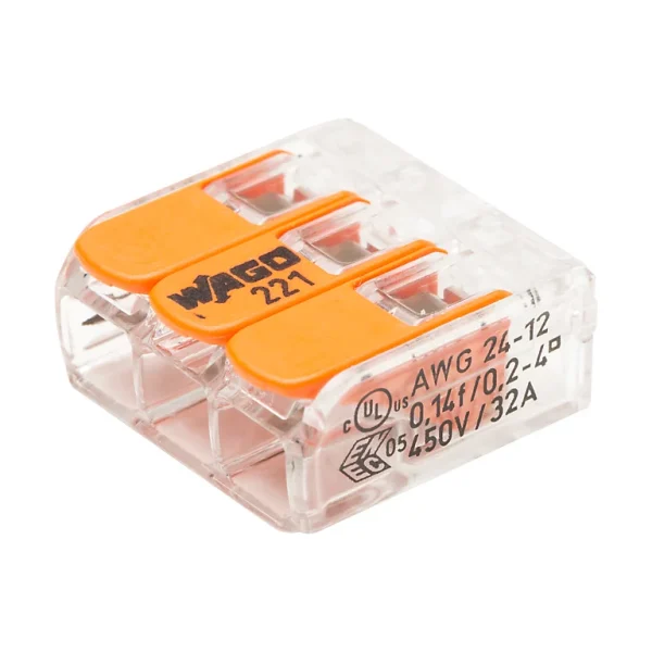 Castorama 10 mini Bornes à Cliquet 3 entrées Wago (série 221) 0,14-4 mm² magasin france 1