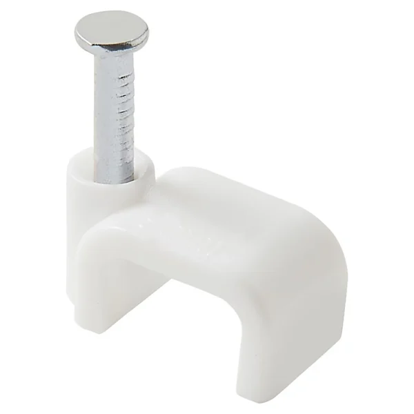 Castorama 100 Cavaliers Plats En Nylon Pour Câble De 2 X 0,75 Mm² DIALL Blanc Boutique 1