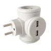 vente luxe pas cher Castorama Biplite Rotative 2 X 16A + Prise USB Watt & Co Gris 5