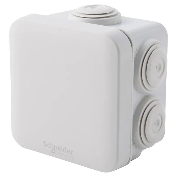 authentiques Castorama Boîte De Dérivation Carrée Extérieure Avec 7 Passe-câbles Et Système De Verrouillage Schneider Mureva 65 x 65 x 45 mm, IP55, GRISE 1PC 1