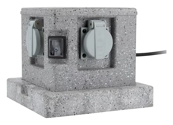 soldes pas cher Castorama Borne De Jardin Extérieure Zenitech 4 Prises + 2 Interrupteurs 5 M Horizontal 1