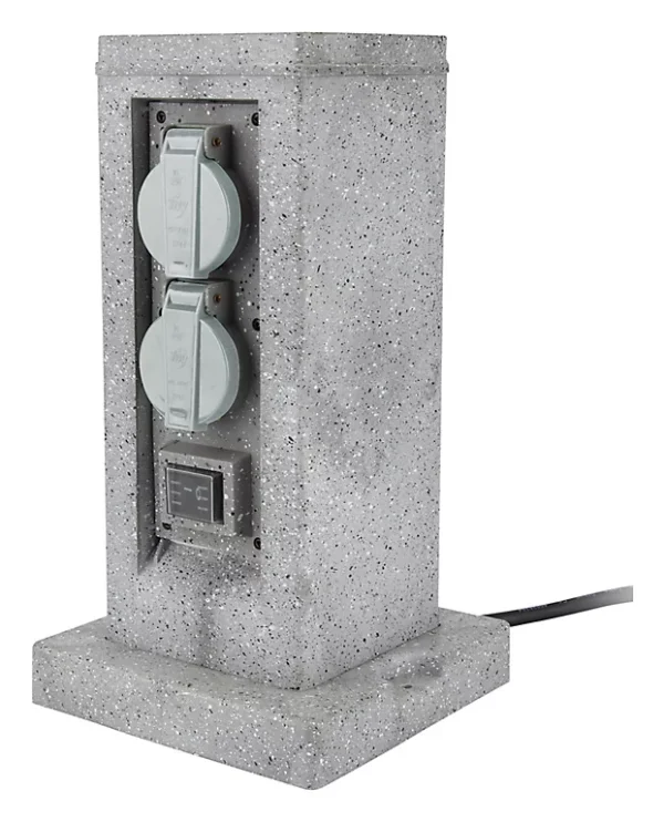 marque pas cher Castorama Borne De Jardin Extérieure Zenitech 4 Prises + 2 Interrupteurs 5 M 1