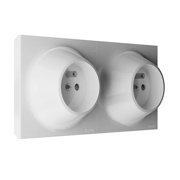 Castorama Double Prise 2 Pôles+terre Fontini Neo Evo Blanc à prix très bas 1