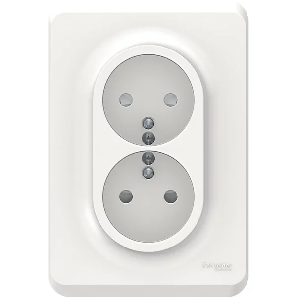 Castorama Double Prise 2 Pôles + Terres Schneider Electric Unica Blanc mode tendance 1
