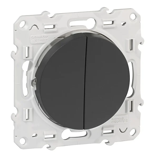en ligne officielle Castorama Double Va Et Vient Schneider Electric Odace Anthracite 1