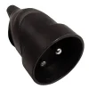 excellents soldes Castorama Fiche Femelle Droite 16A Noir Glossy Diall 5