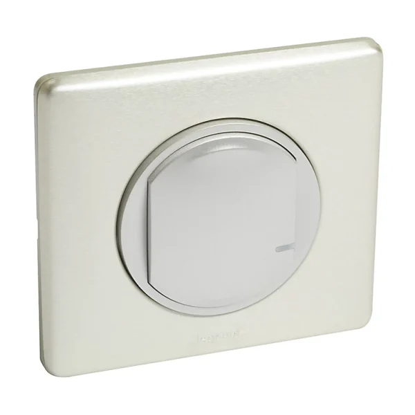 shopping pas cher Castorama Interrupteur à Option Variateur à Câbler Pour Installation Connectée Céliane With Netatmo Avec Plaque Métal Titane 1