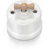 prix abordable Castorama Interrupteur Va-et-vient Fontini Garby Porcelaine Blanche, Manette Hêtre Naturel 7
