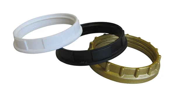 marque pas cher Castorama Lot 3 Bagues De Fixation Pour Abat-jour Pour Douille E27 Tibelec Blanc Noir Or Ø48mm 1