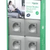 boutiqued pas cher Castorama Lot De 4 Prises SCHNEIDER ELECTRIC Unica 2 Pôles+terre Aluminium 5