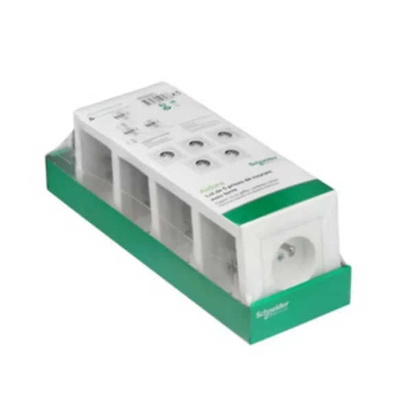 site en ligne Castorama Lot De 5 Prises 2 P+T Asfora Blanc Schneider Electric 1