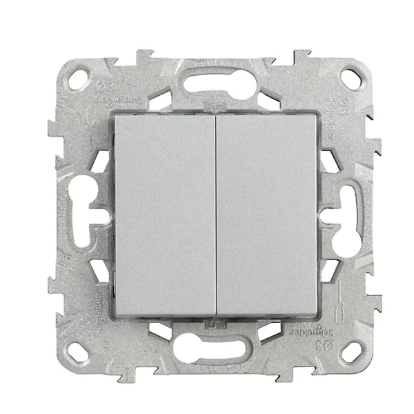 authentiques Castorama Mécanisme Double Poussoir + Interrupteur Schneider Electric Unica Alu 1