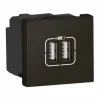 mode pas chere Castorama Mécanisme Double Prise USB Legrand Mosaïc Noir 7