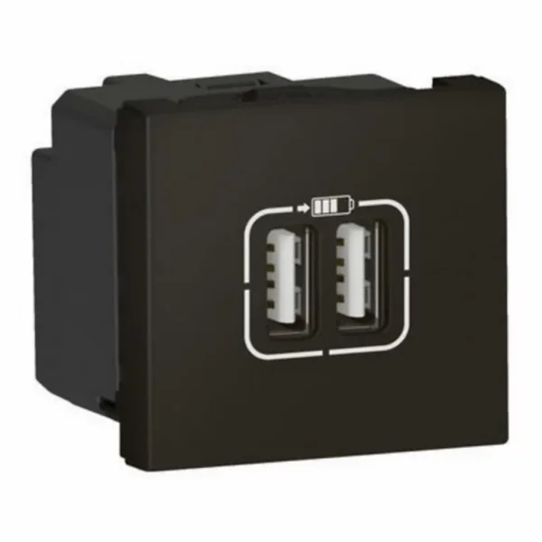 mode pas chere Castorama Mécanisme Double Prise USB Legrand Mosaïc Noir 1