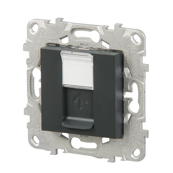 Castorama Mécanisme Pour Prise RJ45 CAT6 Schneider Electric Unica Anthracite luxe soldes 1