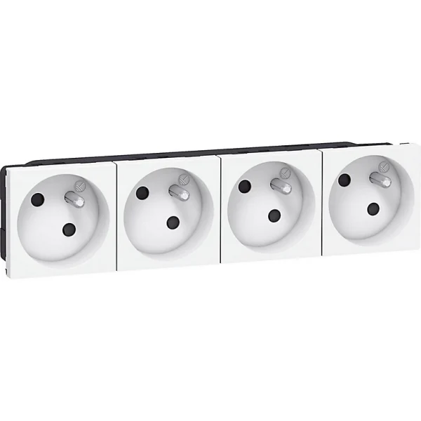 boutique paris Castorama Mécanisme Prise 2 Pôles + Terre Legrand Mosaïc Blanc, 4 Prises 1