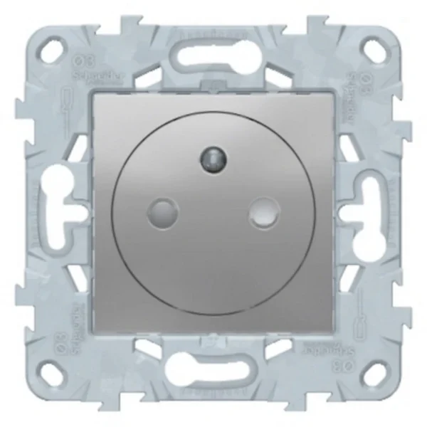 Meilleur Service Castorama Mécanisme Prise 2 Pôles + Terres Affleurante Schneider Electric Unica Alu 1