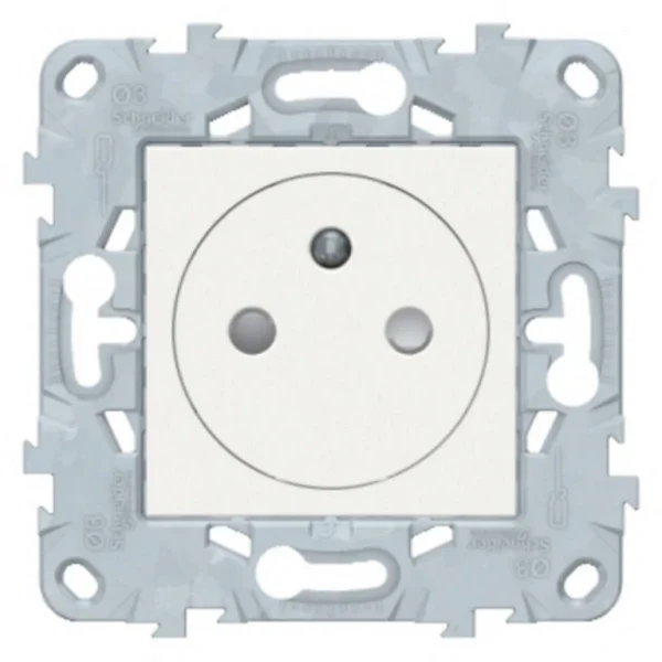 grossiste Castorama Mécanisme Prise 2 Pôles + Terres Affleurante Schneider Electric Unica Blanc 1