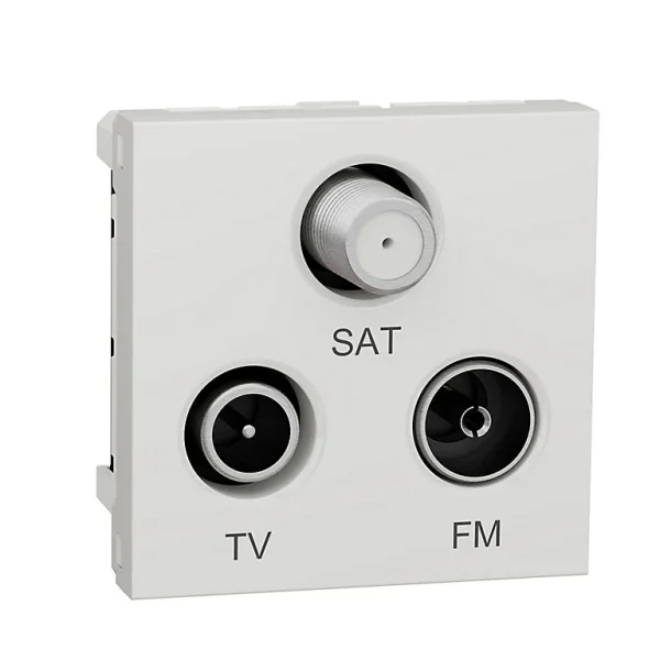 meilleure qualité Castorama Mécanisme Prise TV/FM/SAT 2 Modules Unica Pro Blanc 1