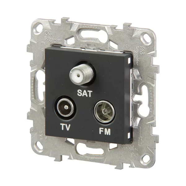 Castorama Mécanisme Prise TV-FM-SAT SCHNEIDER ELECTRIC Anthracite grossiste 1