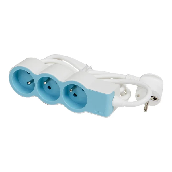 Castorama Multiprise 3 Prises 2 Pôles+terre Legrand Blanc Et Bleu 1,5 M en vente 1