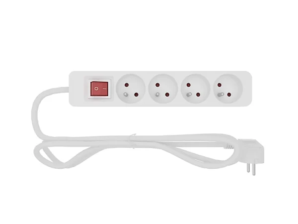 Castorama Multiprise 4 Prises Avec Interrupteur Blanc 1 M mode pas cher 1