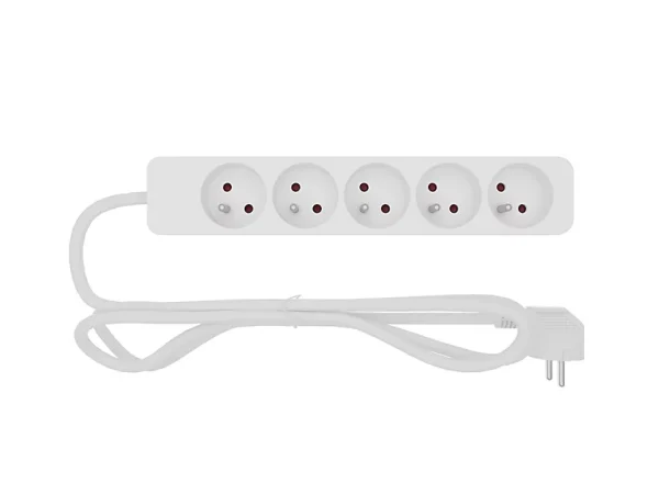 marques pas cher Castorama Multiprise 5 Prises Blanc 1 M 1