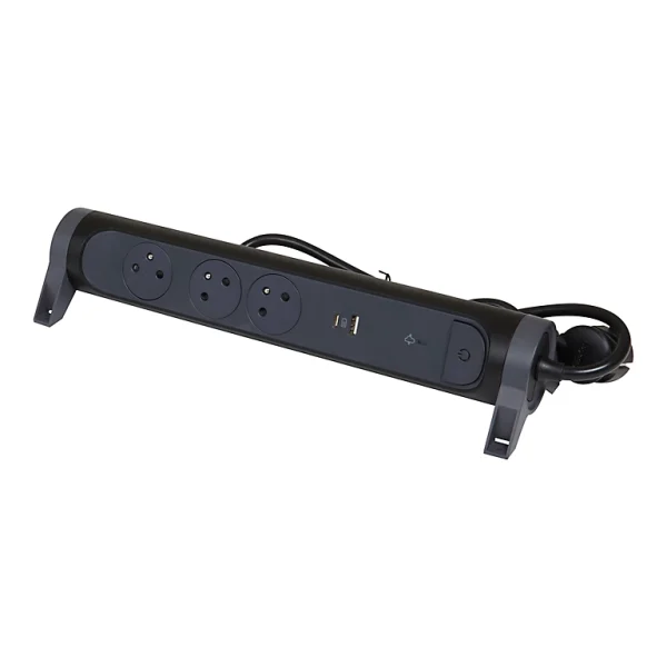 Paiement sécurisé Castorama Multiprise Parafoudre 3 Prises 2 Pôles+terre + 1 X USB-A + 1 X USB-C Legrand Noir Et Gris 1,5 M 1