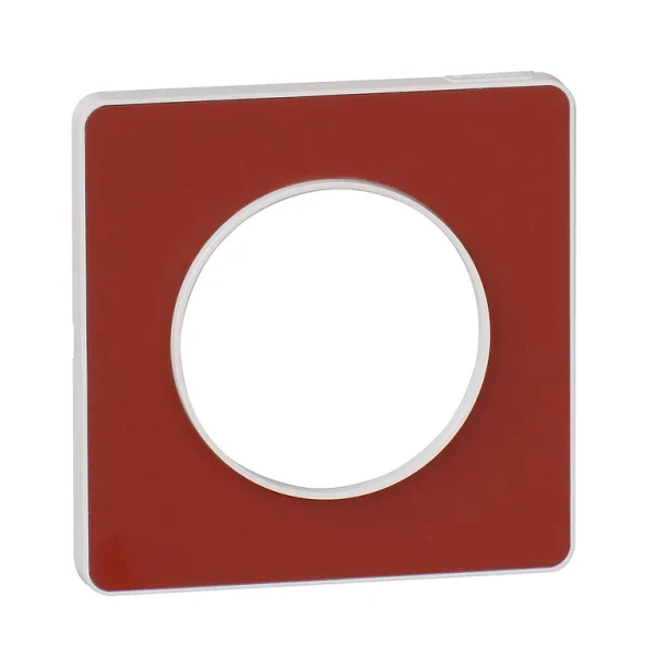 Castorama Plaque 1 Poste Schneider Electric Odace Burgundy Blanc vente à bas prix 1