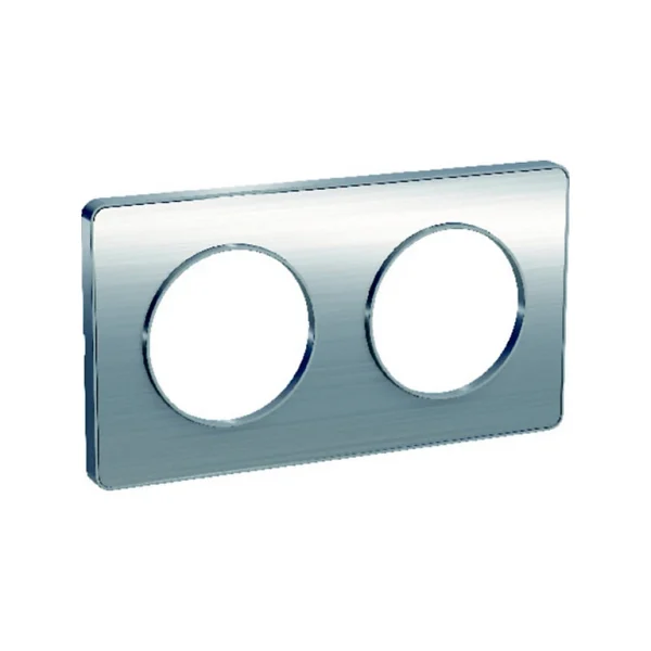 Castorama Plaque 2 Postes Schneider Electric Odace Aluminium Brossé meilleur cadeau 1
