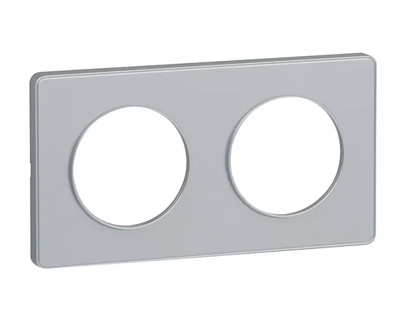 Large choix en ligne Castorama Plaque 2 Postes Schneider Electric Odace Aluminium Soft 1