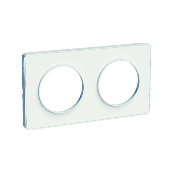 Retour Facile et Gratuit Castorama Plaque 2 Postes Schneider Electric Odace Blanc Soft 1