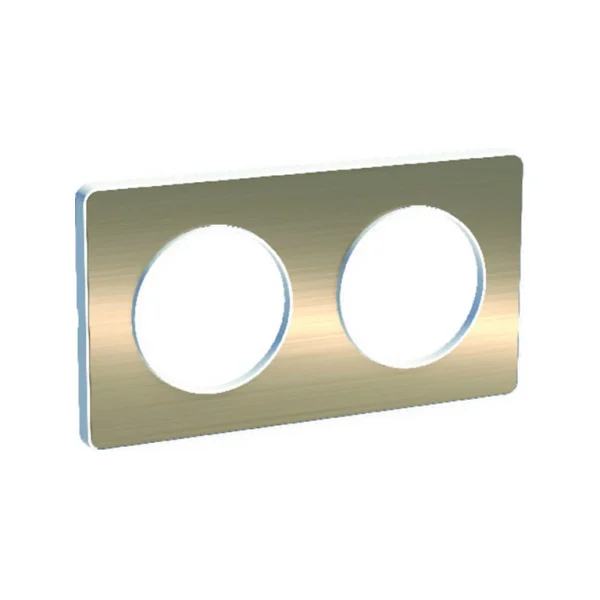 Castorama Plaque 2 Postes Schneider Electric Odace Bronze achetez pas cher 1