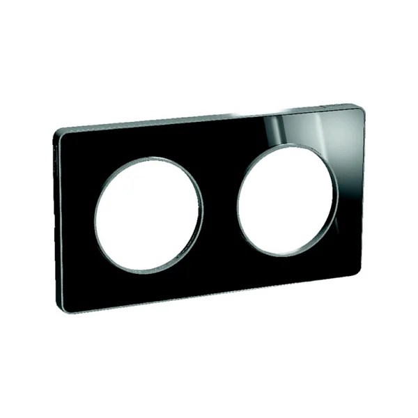 soldes pas cher Castorama Plaque 2 Postes Schneider Electric Odace Miroir Anthracite 1