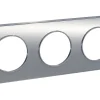 Distributeur Officiel Castorama Plaque 3 Postes Schneider Electric Odace Aluminium Brossé 5