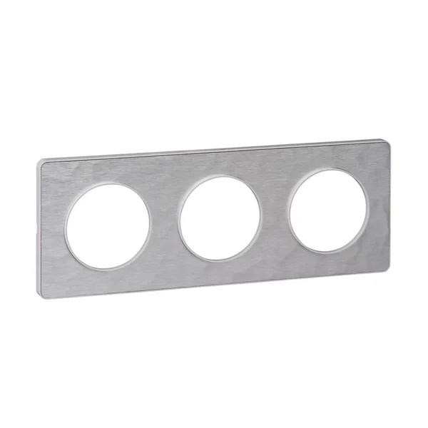 Castorama Plaque 3 Postes Schneider Electric Odace Aluminium Martelé Blanc Achat 1