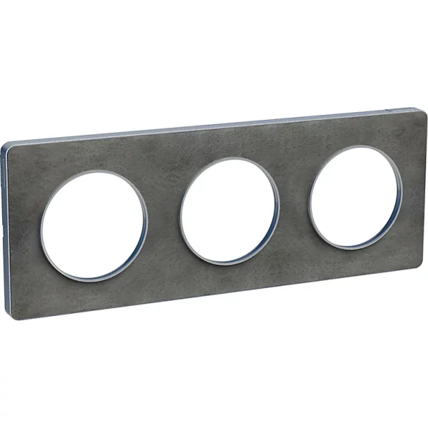 pas cher Castorama Plaque 3 Postes Schneider Electric Odace Ardoise 1