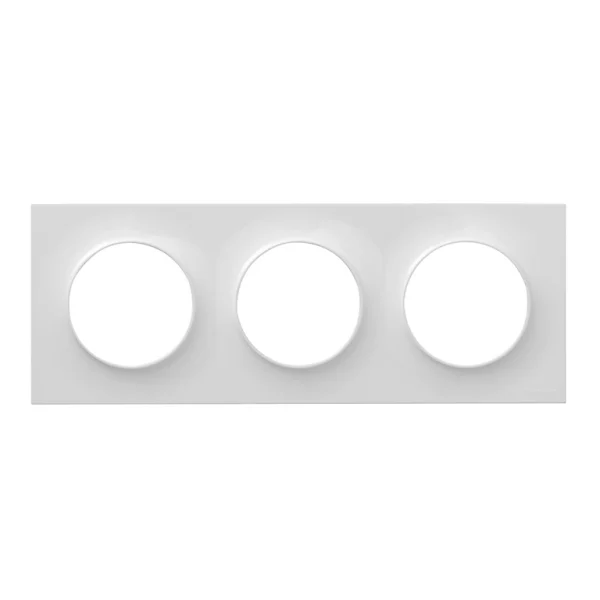 Castorama Plaque 3 Postes Schneider Electric Odace Blanc en solde 1