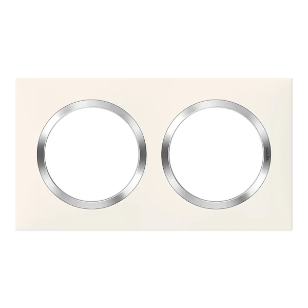 boutique pas cher Castorama Plaque De Finition Double Legrand Dooxie Blanc Chrome 1