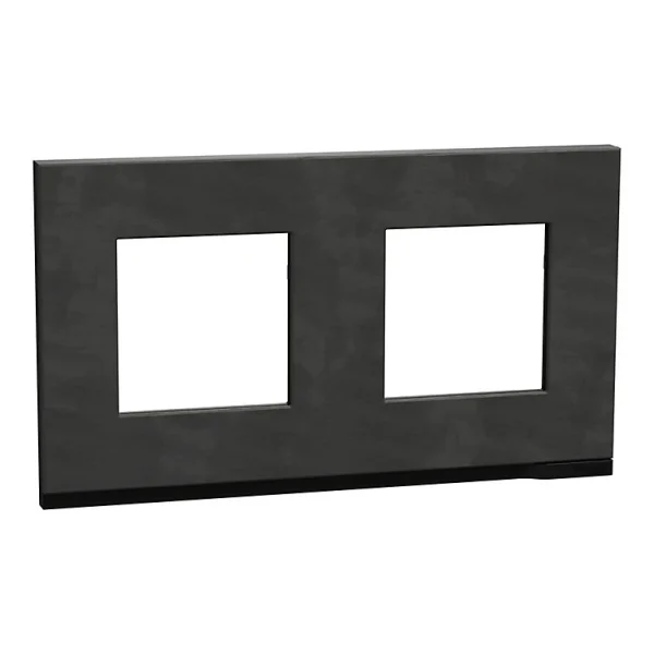 Castorama Plaque De Finition Double Schneider Electric Unica Pure Ardoise Liseré Anthracite mode 1