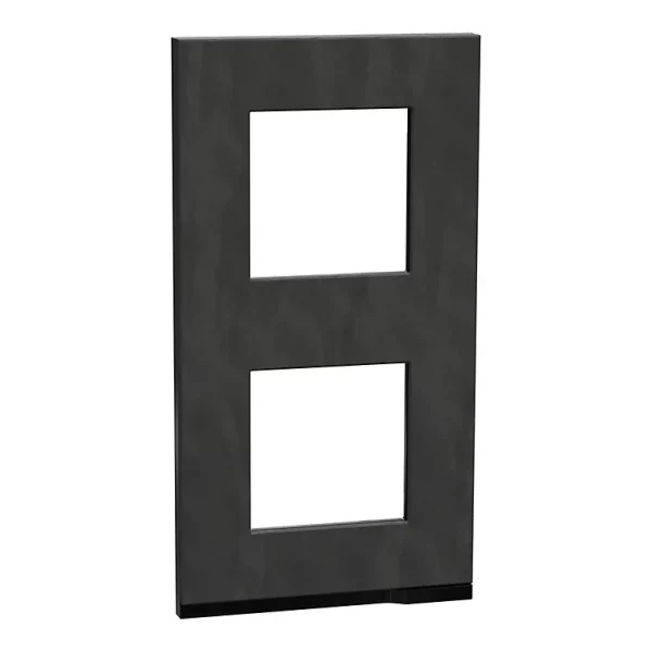beauté Castorama Plaque De Finition Double Schneider Electric Unica Pure Ardoise Liseré Anthracite 1