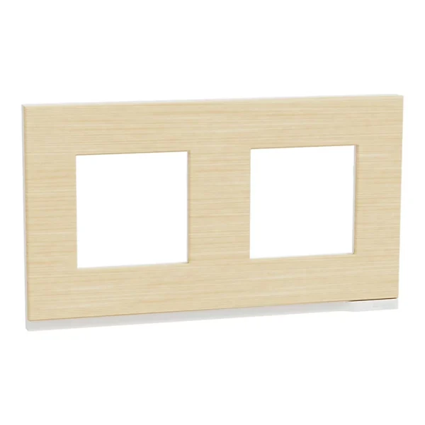 boutique en ligne france Castorama Plaque De Finition Double Schneider Electric Unica Pure Bois Nordique Liseré Blanc 1