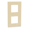 marque moins cher Castorama Plaque De Finition Double Schneider Electric Unica Pure Bois Nordique Liseré Blanc 5