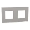 Castorama Plaque De Finition Double Schneider Electric Unica Pure Pure Aluminium Liseré Blanc livraison la plus rapide 7