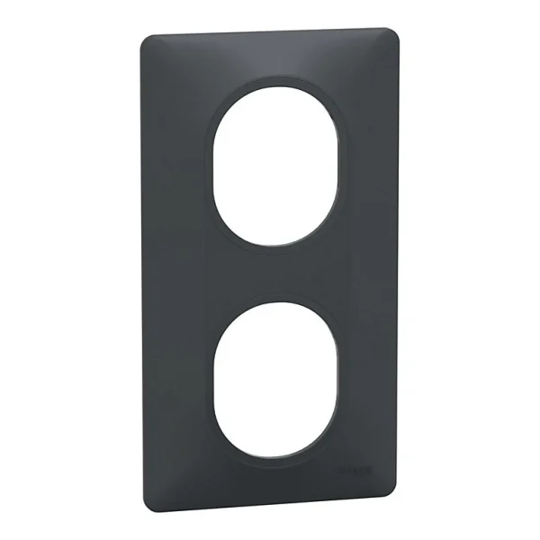 prix pas cher Castorama Plaque De Finition Double Verticale Schneider Electric Ovalis Anthracite 1
