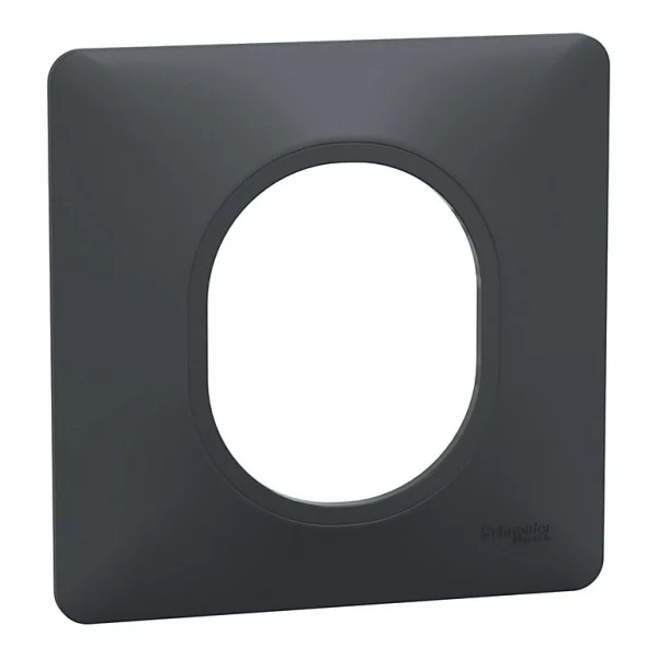 marque pas cher Castorama Plaque De Finition Schneider Electric Ovalis Anthracite 1