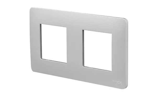 styles dernier cri Castorama Plaque De Finition SCHNEIDER ELECTRIC Unica Aluminium 2 Postes 1