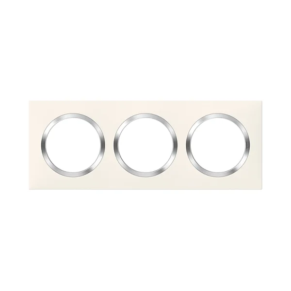 Livraison gratuite Castorama Plaque De Finition Triple Legrand Dooxie Blanc Chrome 1