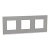 acheter Castorama Plaque De Finition Triple Schneider Electric Unica Pure Aluminium Liseré Blanc 5