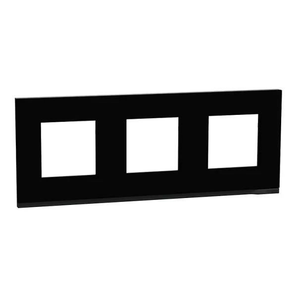 meilleure qualité Castorama Plaque De Finition Triple Schneider Electric Unica Pure Gomme Noire Liseré Anthracite 1